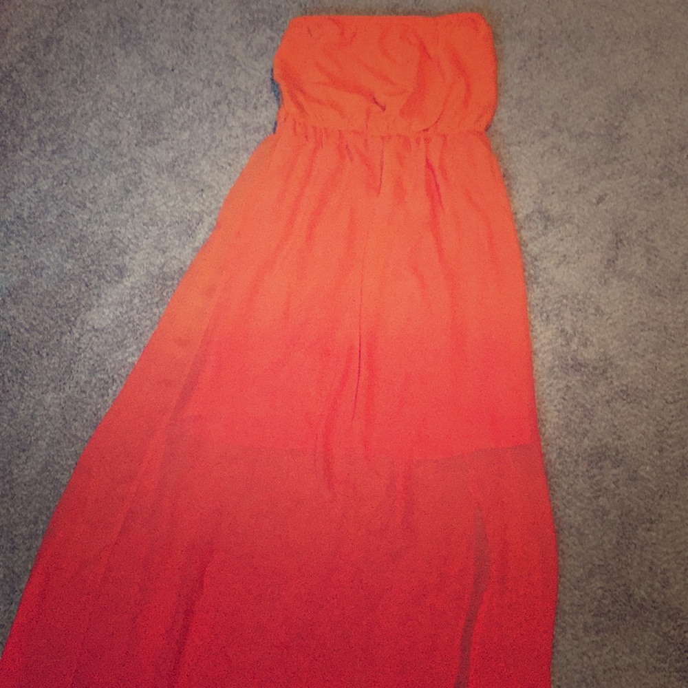 Ombré Orange Maxi Dress